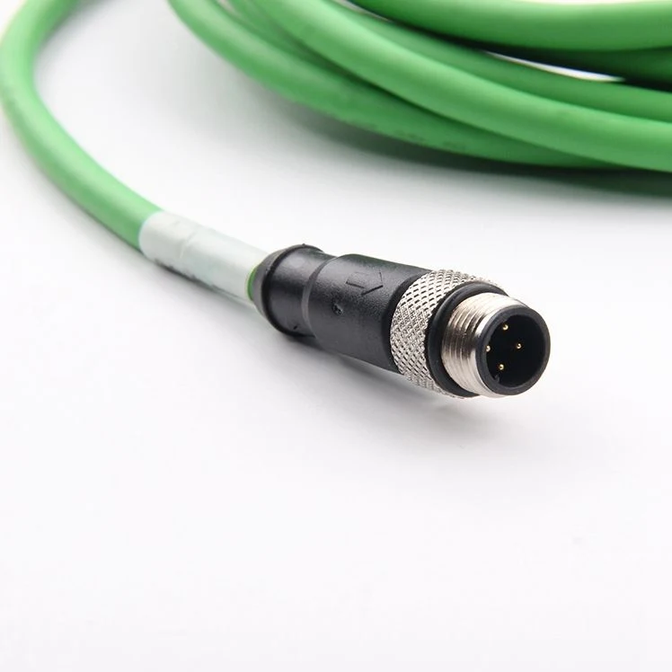 Industrial Customizable Cable Assembly RJ45 8p8c Coded Male to M12 4p Male Circular Electric Accessories