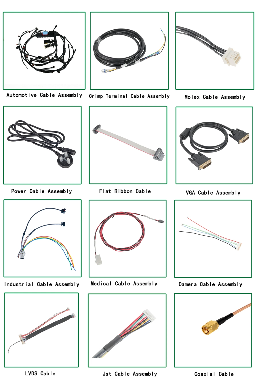Custom Waterproof Automation Industrial Equipment Wire Harness Flat FFC VGA Lvds Cable Assembly